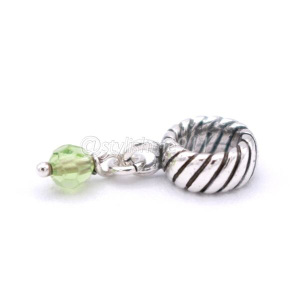 Michael Anthony Sterling Silver Green Dangle Charm - Picture 6 of 10